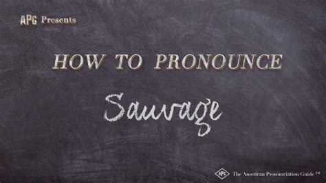 how do you pronounce sauvage